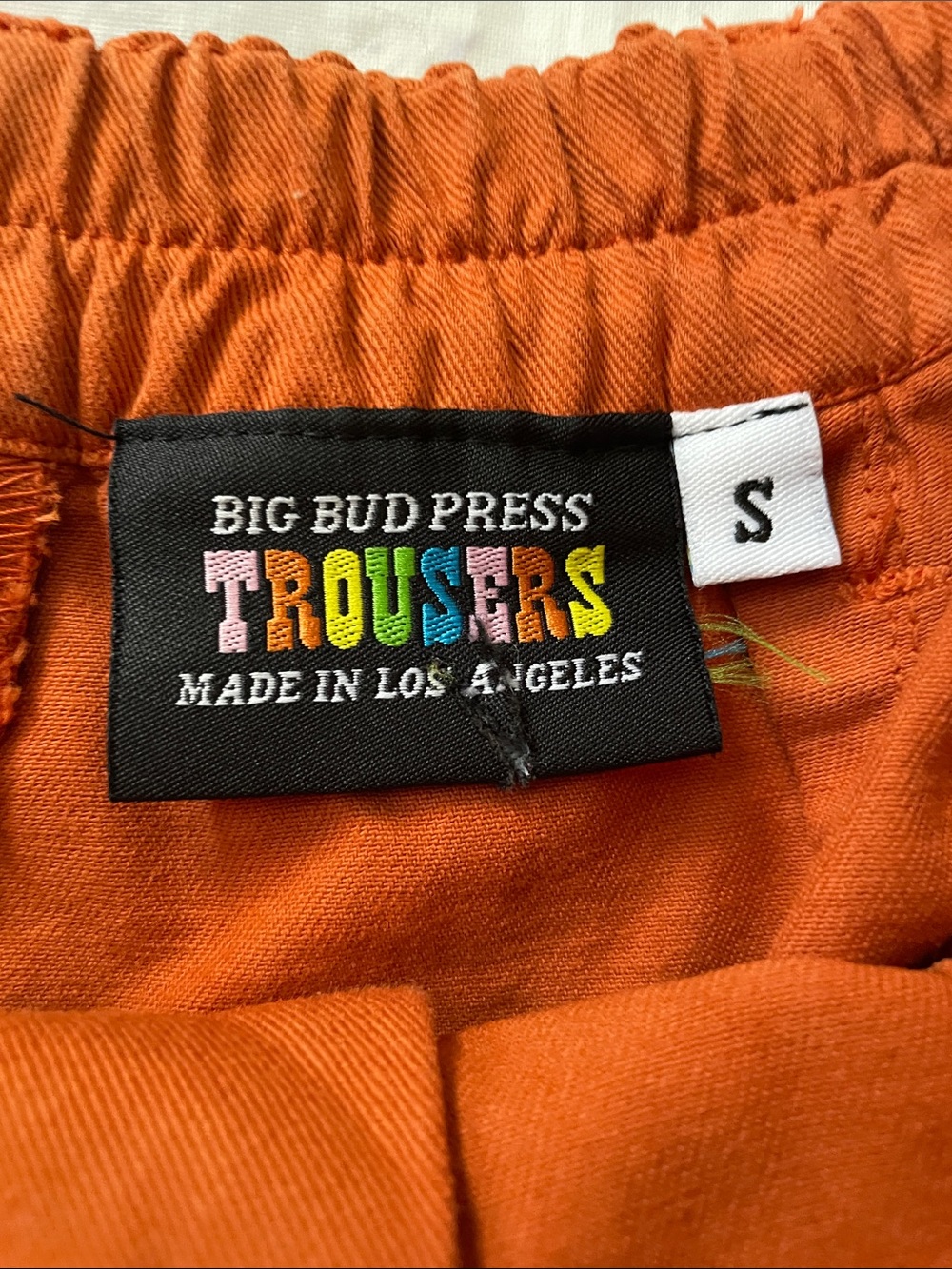 Big Bud Press Orange Elastic-Waist Trousers Shorts Size Small - Picture 3 of 8